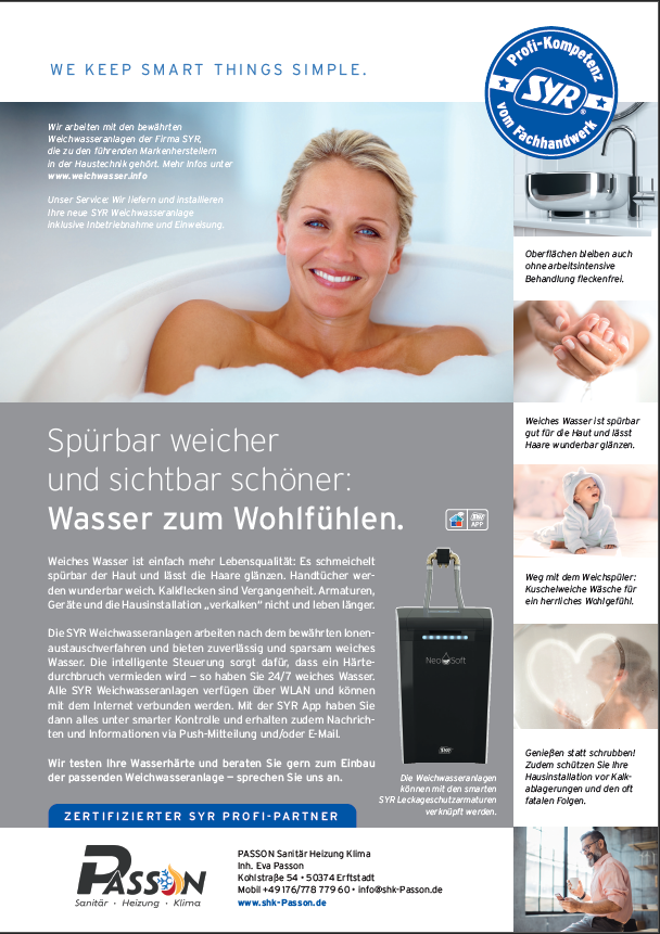 Spürbar weicher und sichtbar schöner: Wasser zum Wohlfühlen.